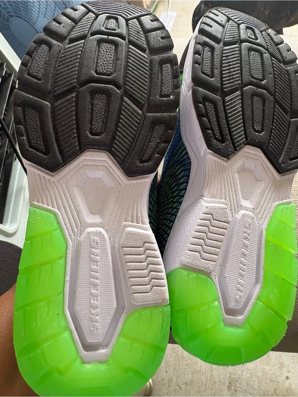 Skechers Kids Neon Green, Blue & Orange Athletic Sneakers